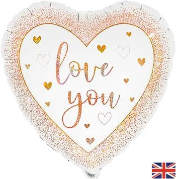 Love You Hearts Rose Gold Message Foil Balloon | 18" | S40