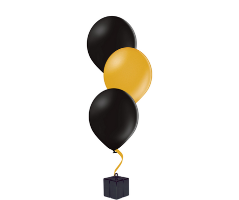 Bunch of 3 Black & Gold Latex Balloons | 12" | New Years' Eve