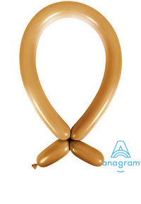Anagram Gold Sateen Latex Modelling Balloons - Metallic | 260