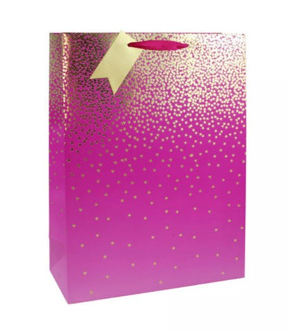 Pink & Gold Ombre Stars Gift Bag | XL