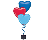 Bunch of 3 Mid Blue, Light Blue & Red Foil Balloons | 18" | Father's Day