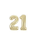 Foil Numbers Metallic White Gold Balloons | 34" | U
