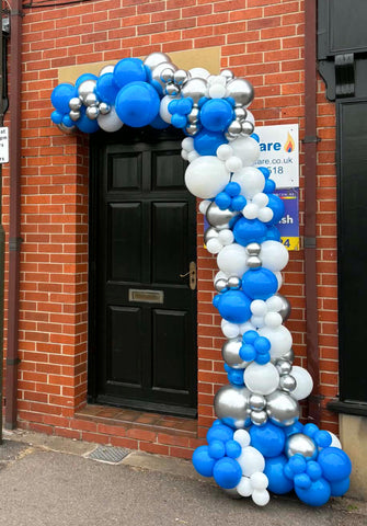 Organic Garland - Sapphire Blue, White & Glossy Silver