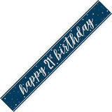 Glitz Navy Blue Birthday Banners | 9ft