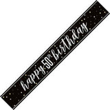 Glitz Black Birthday Banners | 9ft