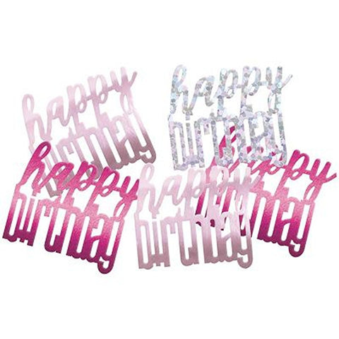 Pink Happy Birthday Confetti