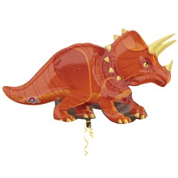 Red Triceratops Dinosaur Foil Balloon | 42"