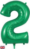Foil Numbers Green Balloons | 34"