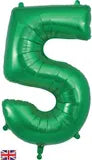 Foil Numbers Green Balloons | 34"