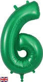 Foil Numbers Green Balloons | 34"