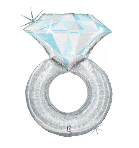 Silver Wedding Ring Shape Balloon |  38" | P35