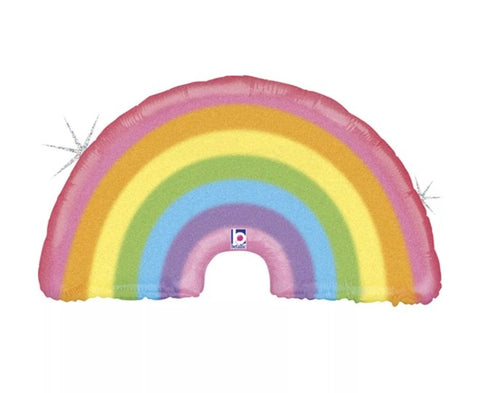 Foil Shape Glitter Holographic Rainbow Balloon 36" | C