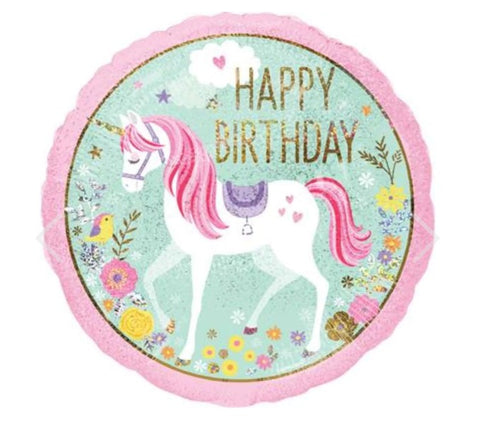 Foil Round Magical Unicorn Birthday Balloon | 18"