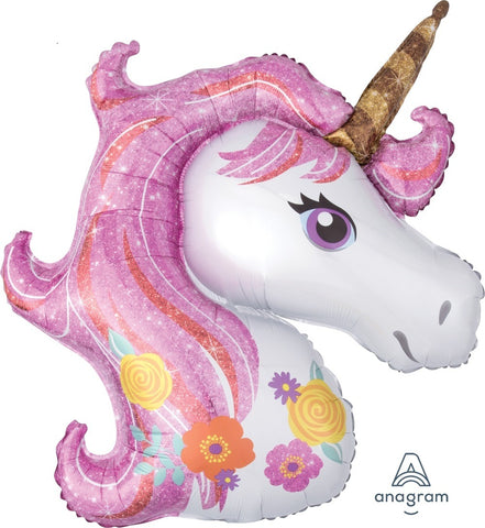 Foil Unicorn Head Pink Balloon | 33" | P38