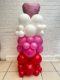 Valentines Day Pillar with Heart Topper