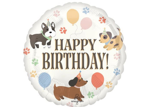 Pawsome Party Happy Birthday Foil Balloon 18" | S40