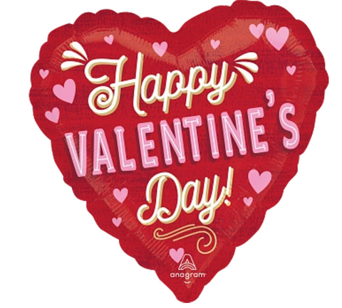 Happy Valentine's Day Retro Message Foil Balloon | 18" | S40