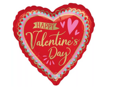 Happy Valentine's Day Artistic Message Foil Balloon | 18" | S40