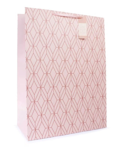 Rose Gold Geometric Gift Bag | Large | Collection Only