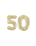 Foil Numbers Metallic White Gold Balloons | 34" | U