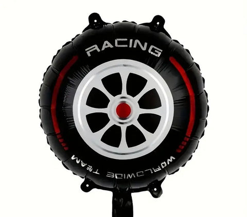 Foil Round Red & Black Tyre Balloon S40 | 18 "