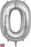 Foil Numbers Metallic Silver Balloons | 34"