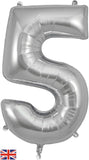 Foil Numbers Metallic Silver Balloons | 34"
