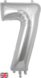 Foil Numbers Metallic Silver Balloons | 34"