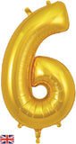 Foil Numbers Metallic Gold Balloons | 34"
