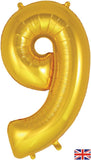Foil Numbers Metallic Gold Balloons | 34"