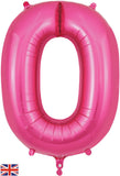 Foil Numbers Metallic Pink Balloons | 34"