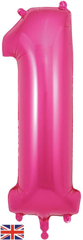 Foil Numbers Metallic Pink Balloons | 34"