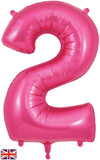 Foil Numbers Metallic Pink Balloons | 34"