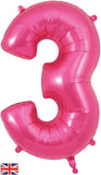 Foil Numbers Metallic Pink Balloons | 34"