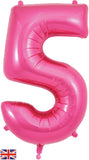 Foil Numbers Metallic Pink Balloons | 34"