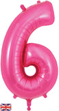 Foil Numbers Metallic Pink Balloons | 34"