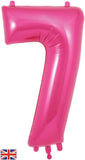 Foil Numbers Metallic Pink Balloons | 34"