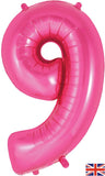 Foil Numbers Metallic Pink Balloons | 34"