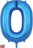 Foil Numbers Metallic Blue Balloons | 34"