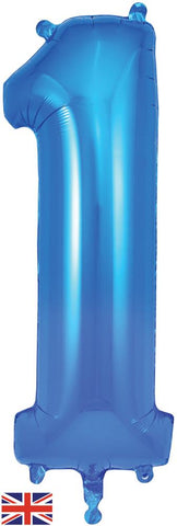 Foil Numbers Metallic Blue Balloons | 34"