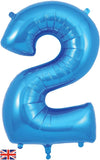 Foil Numbers Metallic Blue Balloons | 34"