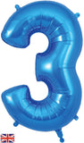 Foil Numbers Metallic Blue Balloons | 34"