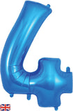 Foil Numbers Metallic Blue Balloons | 34"