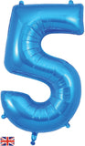 Foil Numbers Metallic Blue Balloons | 34"
