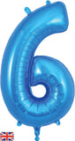 Foil Numbers Metallic Blue Balloons | 34"