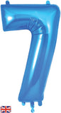 Foil Numbers Metallic Blue Balloons | 34"