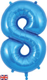 Foil Numbers Metallic Blue Balloons | 34"