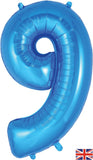 Foil Numbers Metallic Blue Balloons | 34"