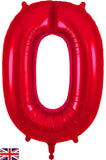 Foil Numbers Metallic Red Balloons | 34"