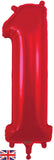 Foil Numbers Metallic Red Balloons | 34"